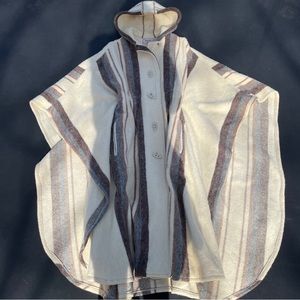 Vintage Uruguay Cream Wool Poncho Cape by Casa De Lana